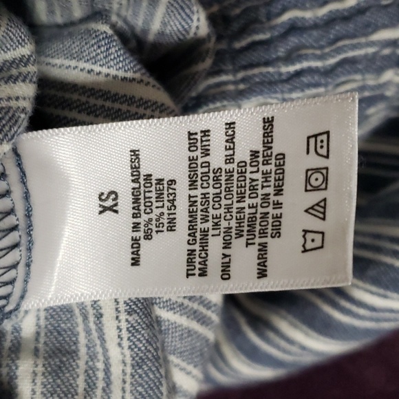 Aeropostale.NWT. Blue & White Striped Shorts; Elastic Waist; Pockets Size XS - Picture 13 of 14